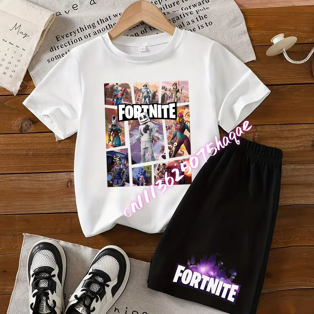 FortnitesT-shirt et short pour garçons et filles