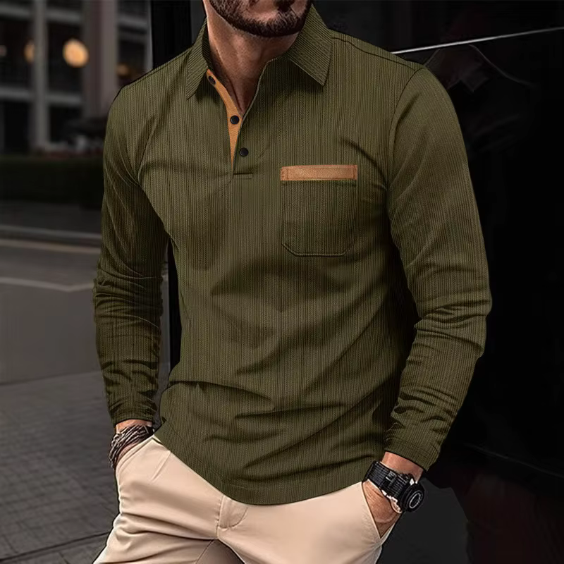 Polo pour homme à manches longues