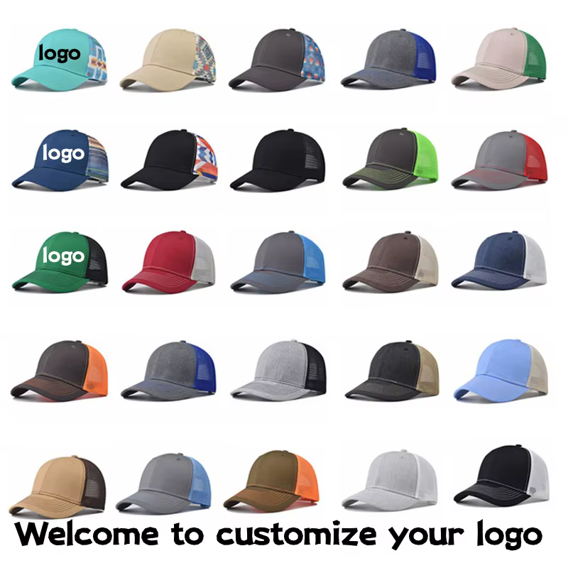 Casquette de baseball de couleur géométrique avec logo de design de mode pour l'escalade en plein air