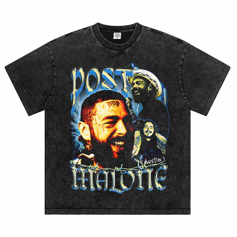 T-Shirt Surdimensionné en Coton Délavé pour Homme