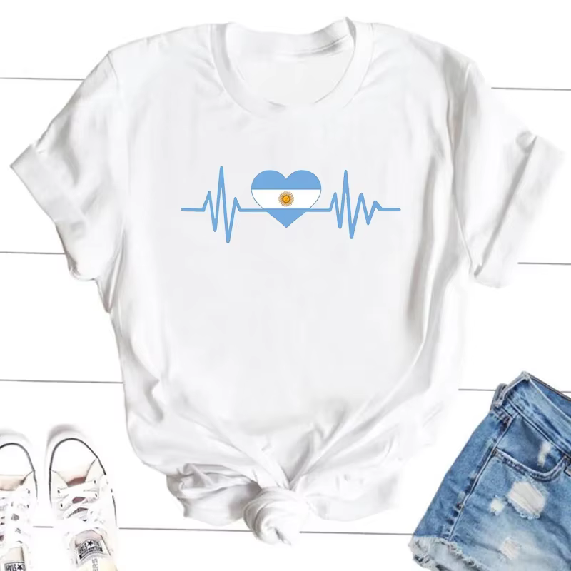 T-shirt de coeur d'Argentine pour les femmes et les hommes