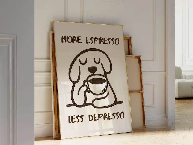 Lot de 3 tableaux muraux en toile sur le thème du café