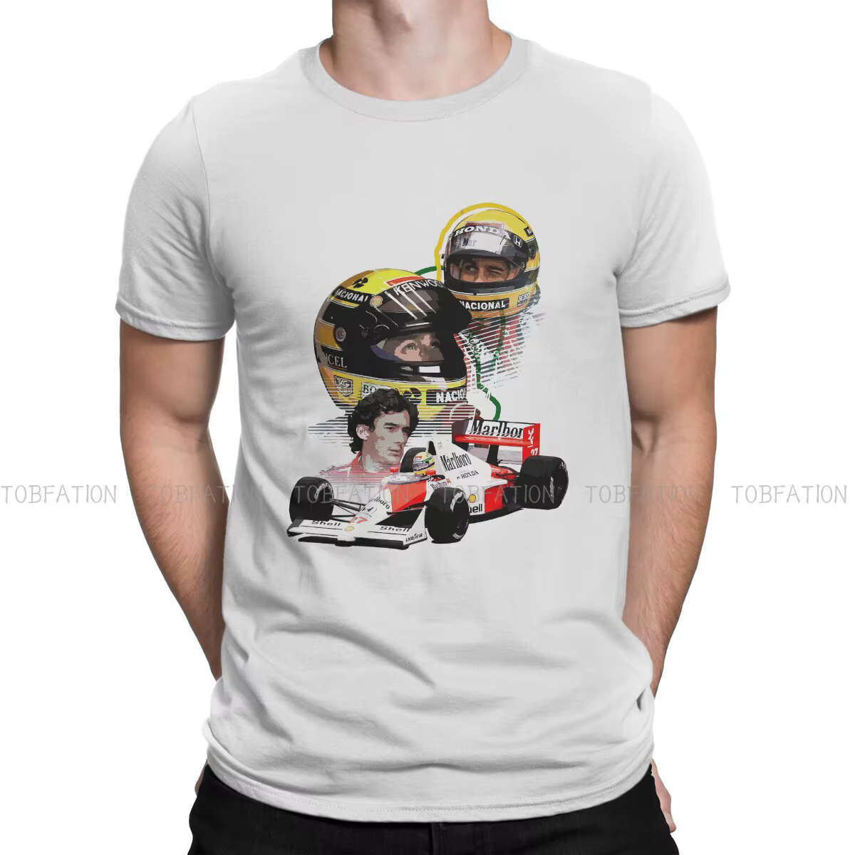 T-shirt personnalisé Ayrton Scannelle F1 Race Raer pour hommes