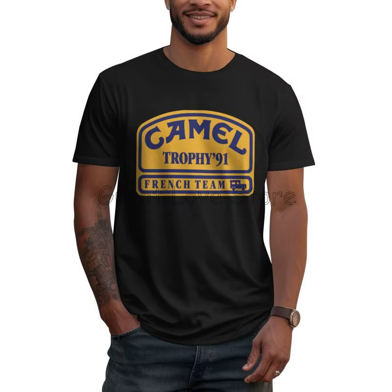 Personnalisé trophée de chameau 91 impression T-shirts hommes été surdimensionné t-shirt été coton