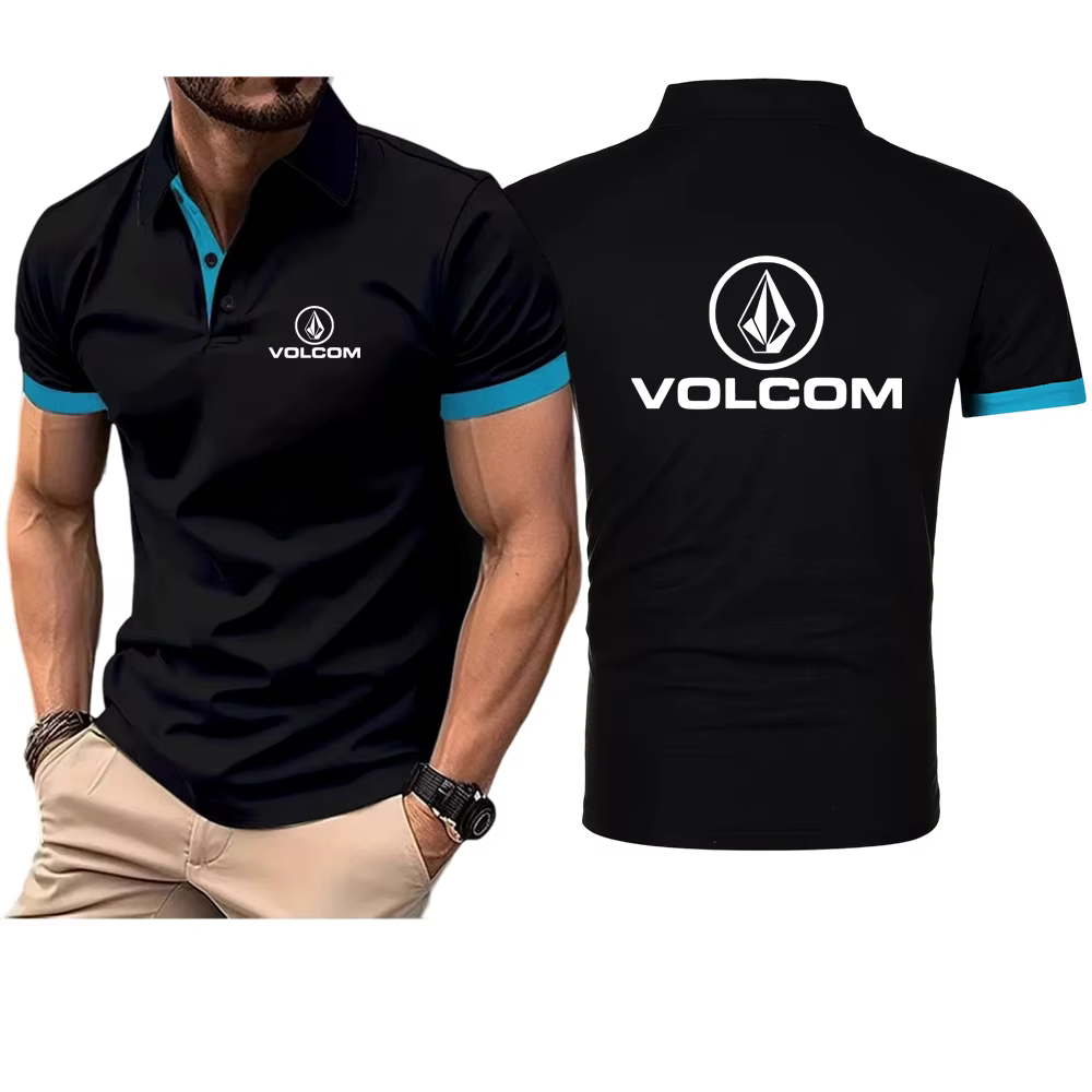 VOLCOM 2025 hommes mode solide à manches courtes revers Polo été séchage rapide respirant confortable haut Harajuku