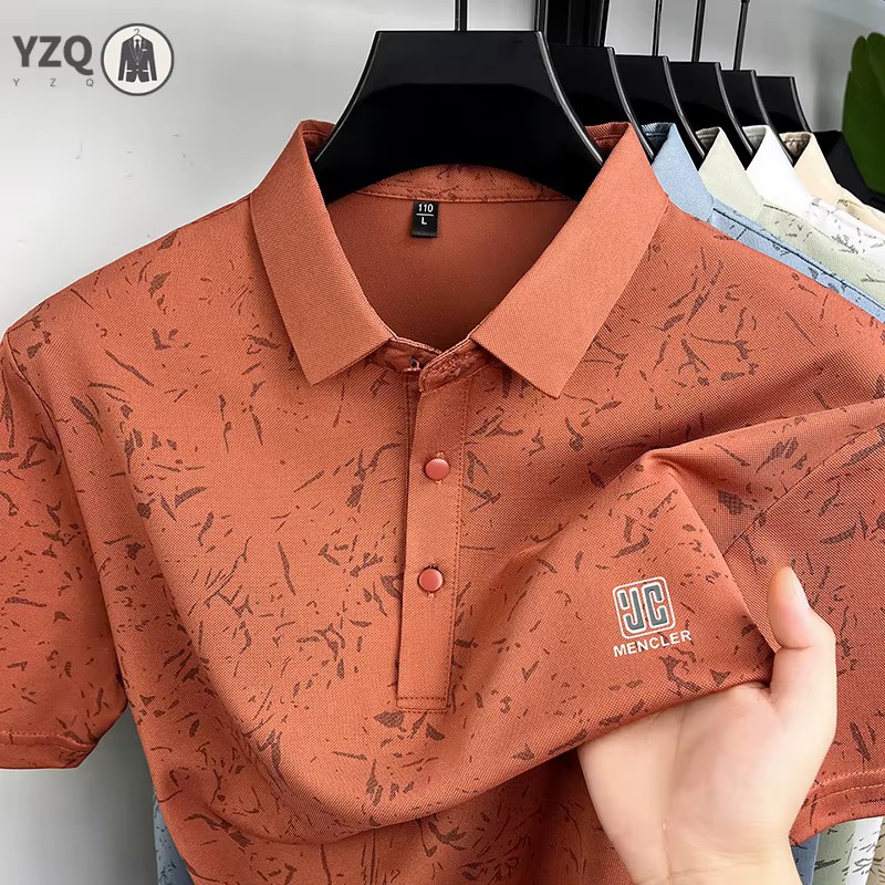 Polo brodé et imprimé avec logo minimaliste pour hommes