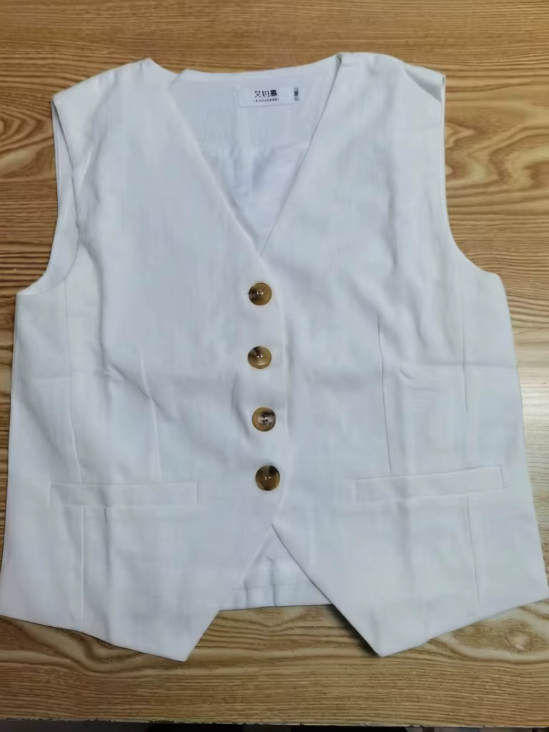 Gilet sans manches en lin français pour femmes