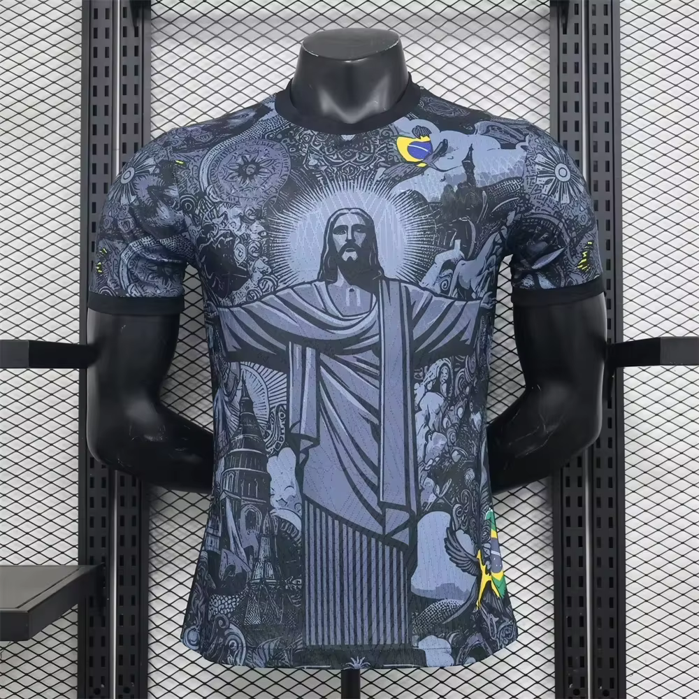 Maillot de football noir et gris édition spéciale Brésil