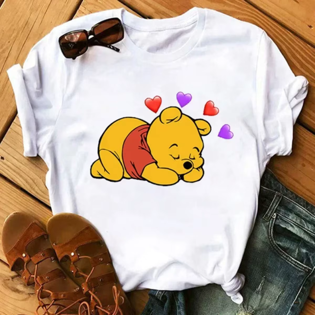 T-shirt de dessin animé Kawaii pour femmes