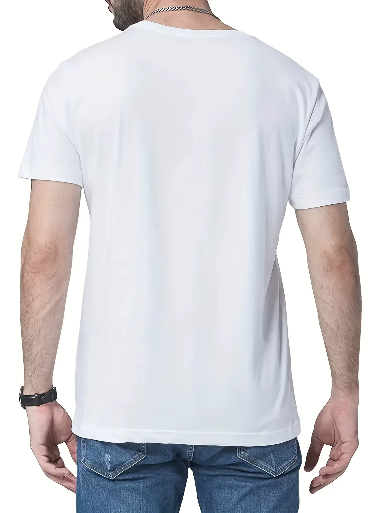 T-shirt à manches courtes à col rond pour hommes