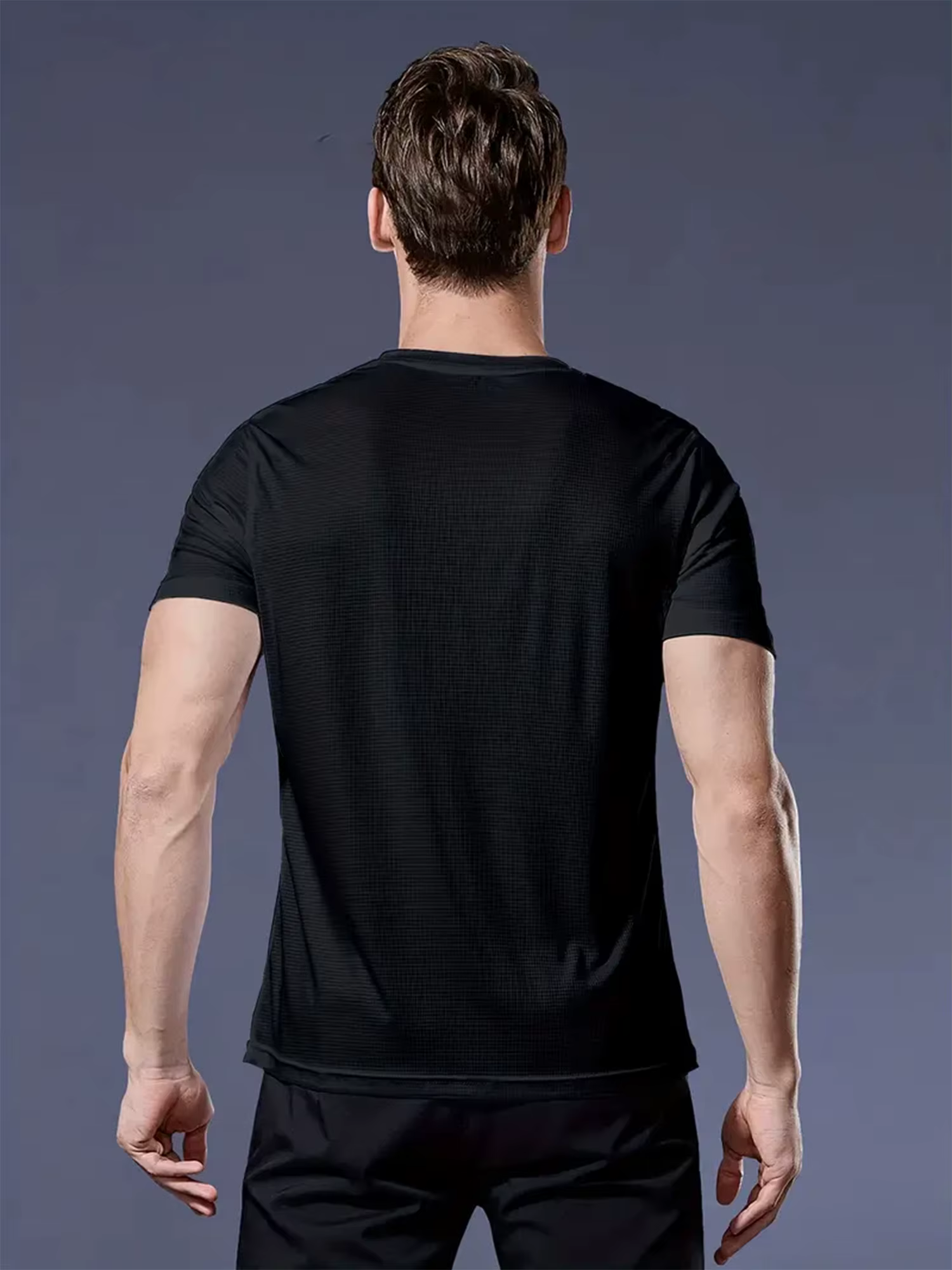 T-Shirt col rond 4 couleurs noir et blanc gris marine ultra-léger homme séchage rapide respirant chemise absorbant la