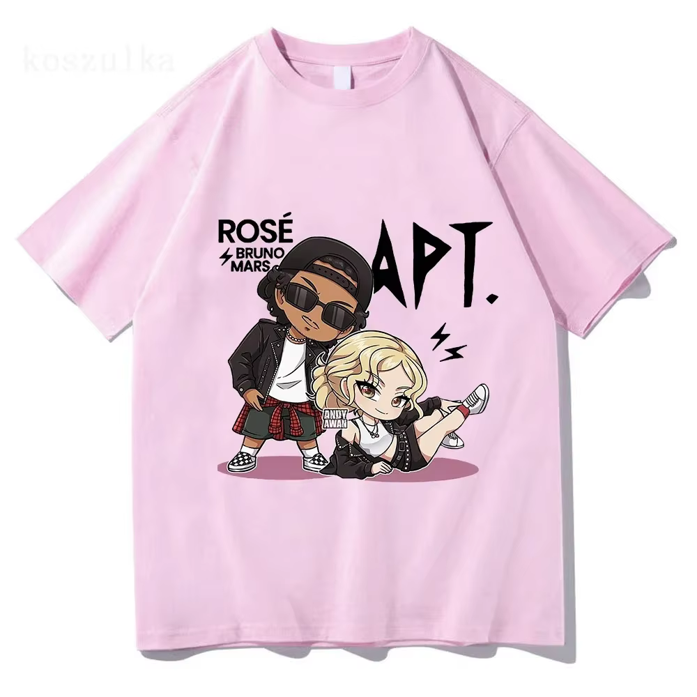 ROSE Bruno Mars APT T-shirt Mode Homme/Femme Harajuku