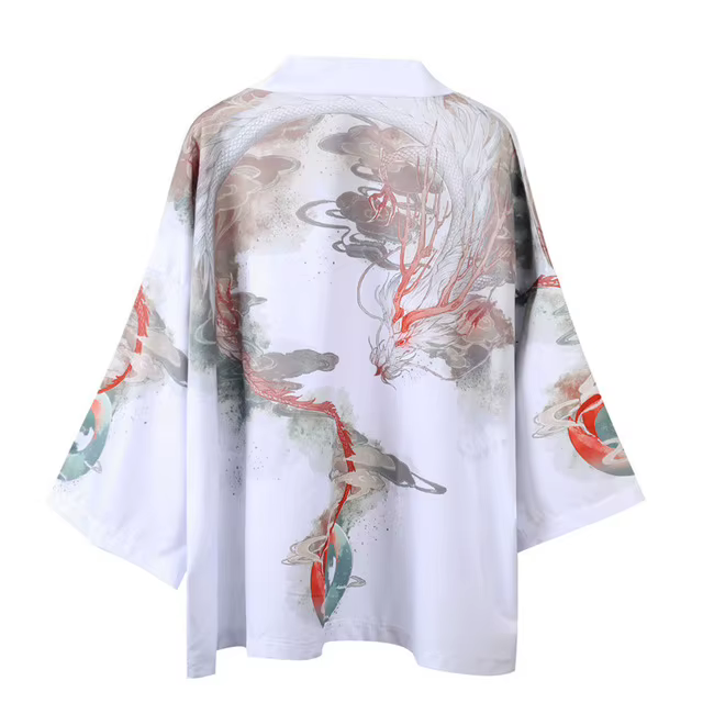 Kimono japonais à manches cinq points pour hommes et femmes