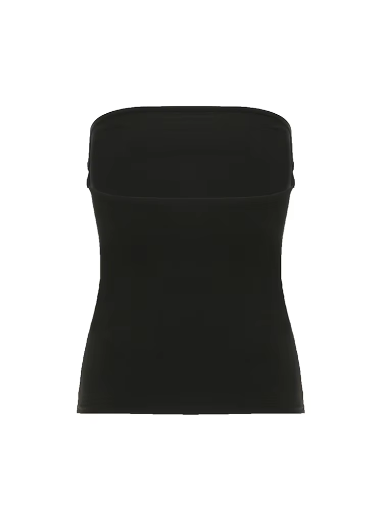 Top tube noir à imprimé gothique pour femme