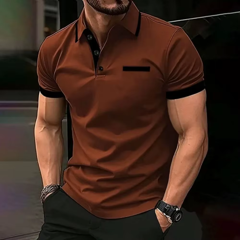 Polo ajusté pour homme à manches courtes