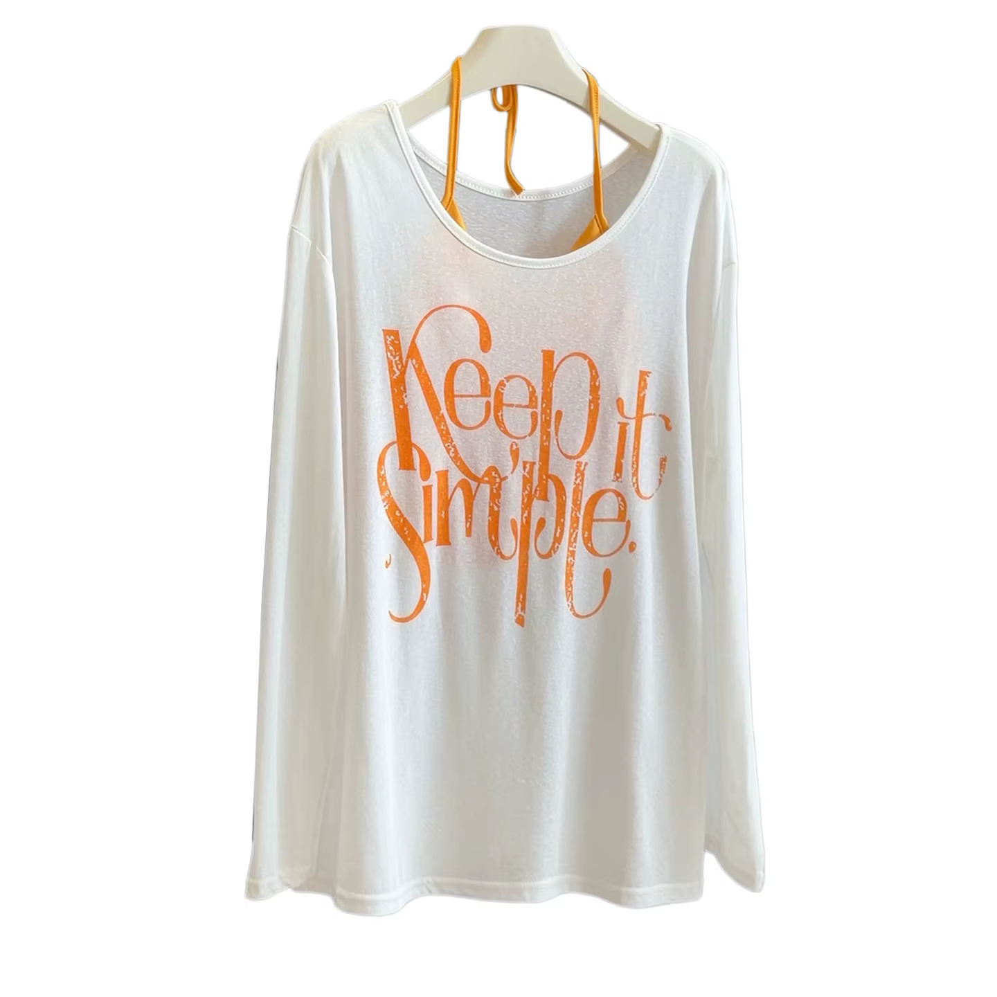 T-shirt blanc à manches longues anti-UV pour femme