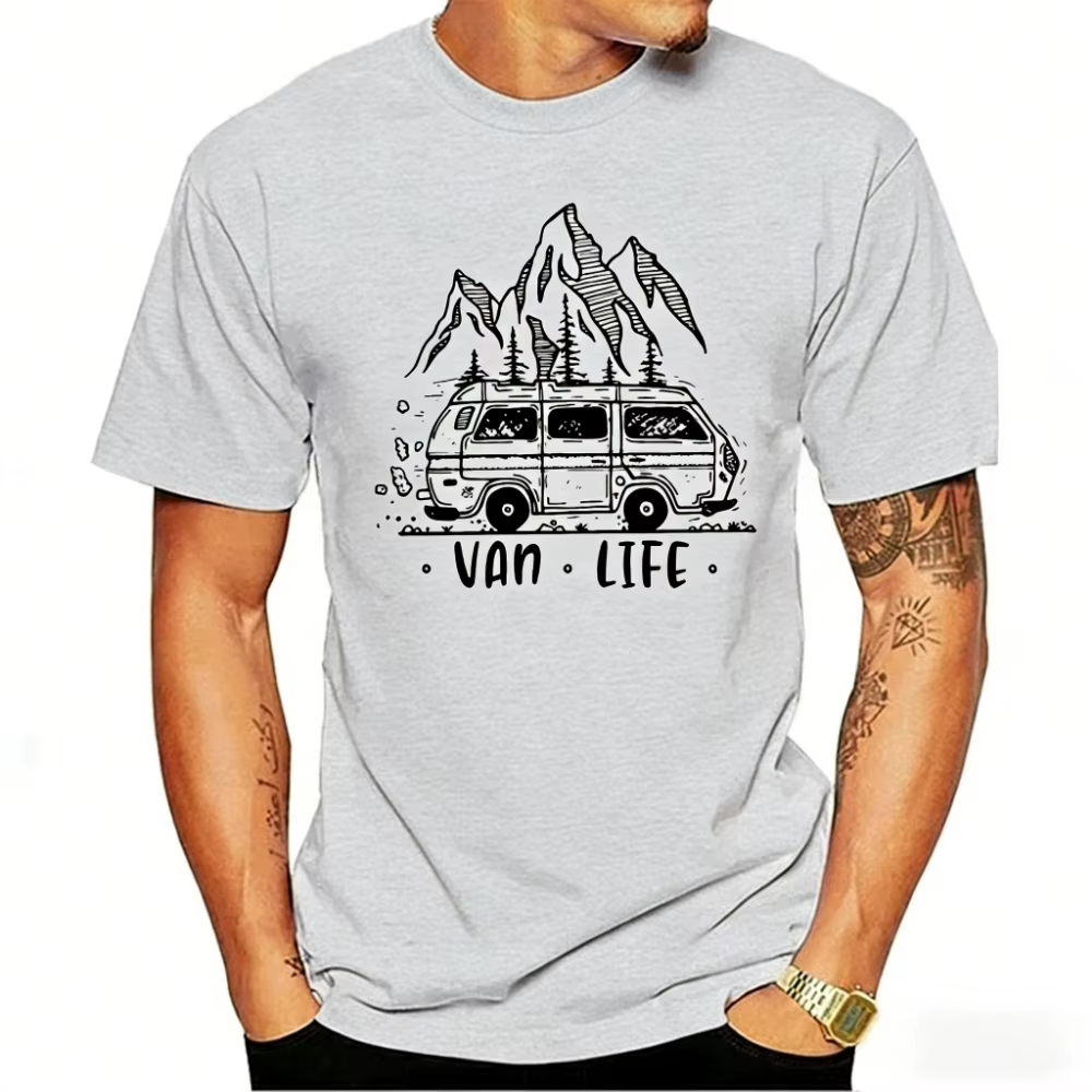 Hommes vêtements Van Life dames Camping imprimé T-Shirt homme conception T petit haut
