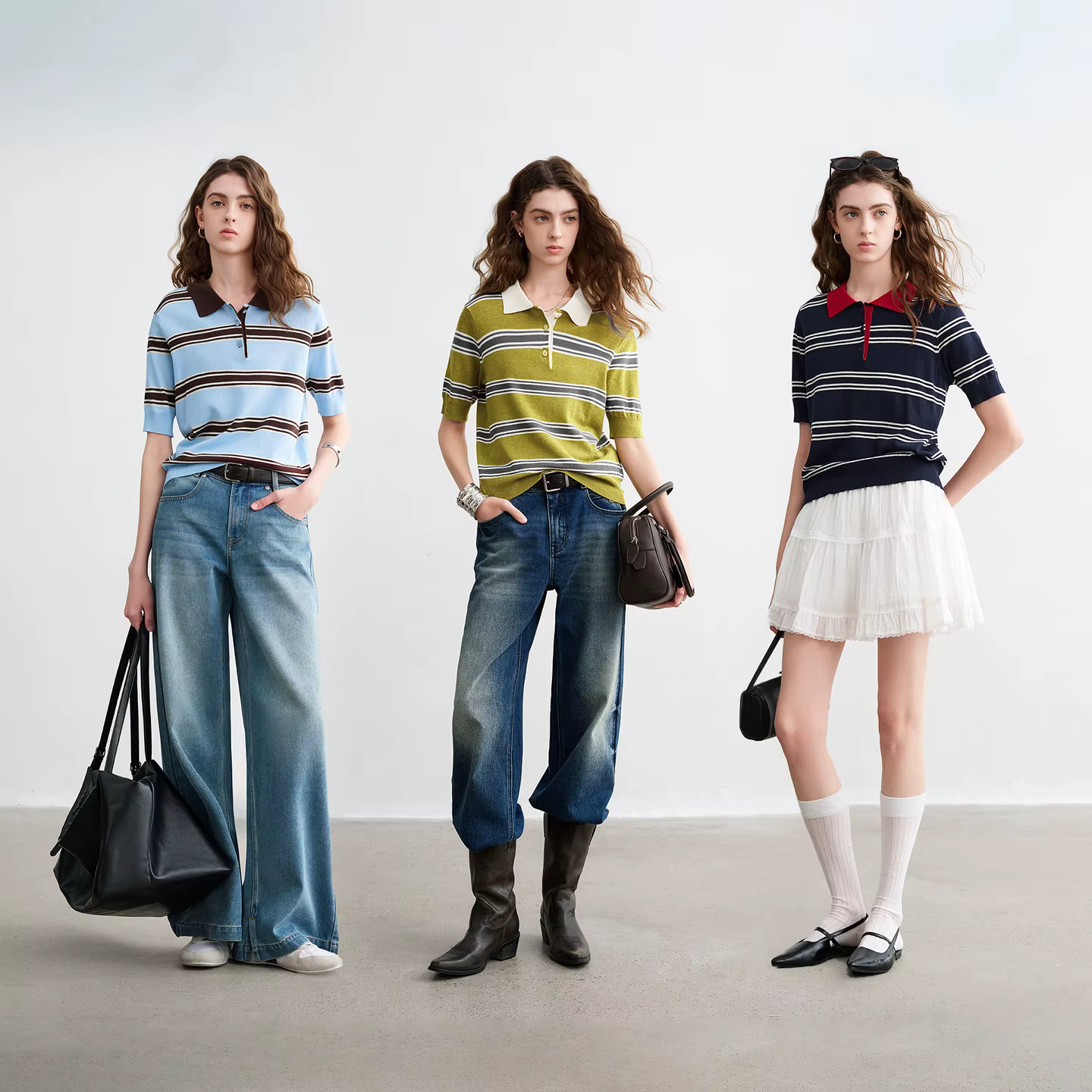 TOYOUTH – Polo à rayures intellectuelles pour femmes
