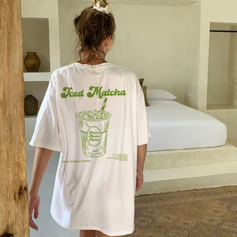 Rétro esthétique glacé Matcha T-Shirts mignon