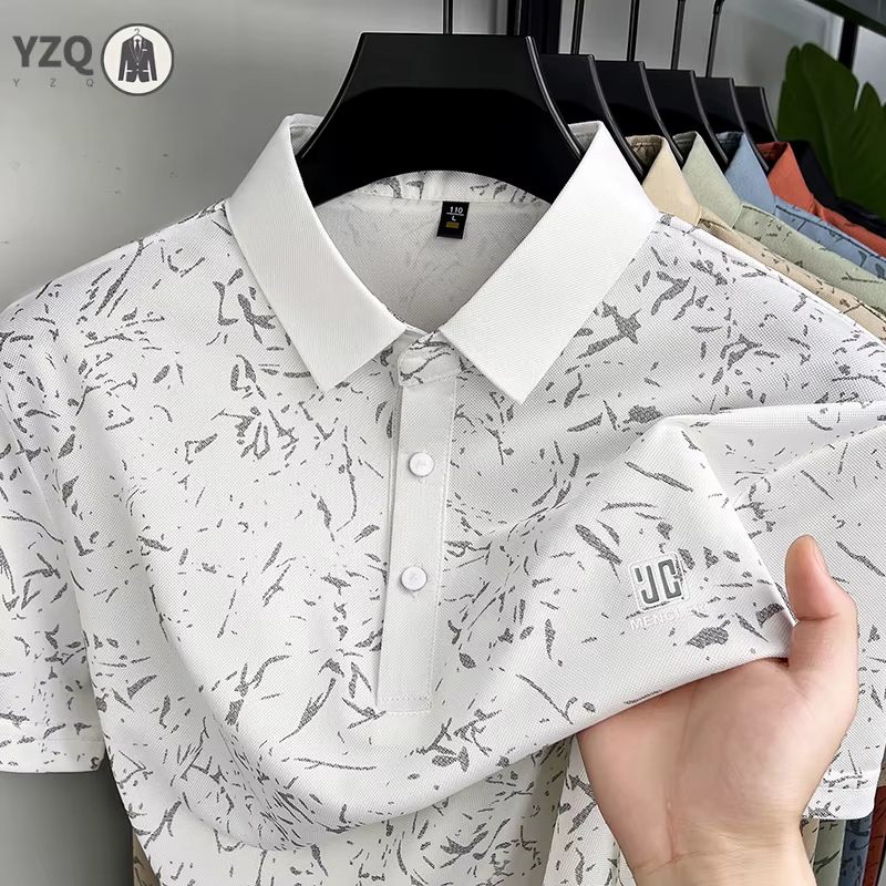 Polo brodé et imprimé avec logo minimaliste pour hommes