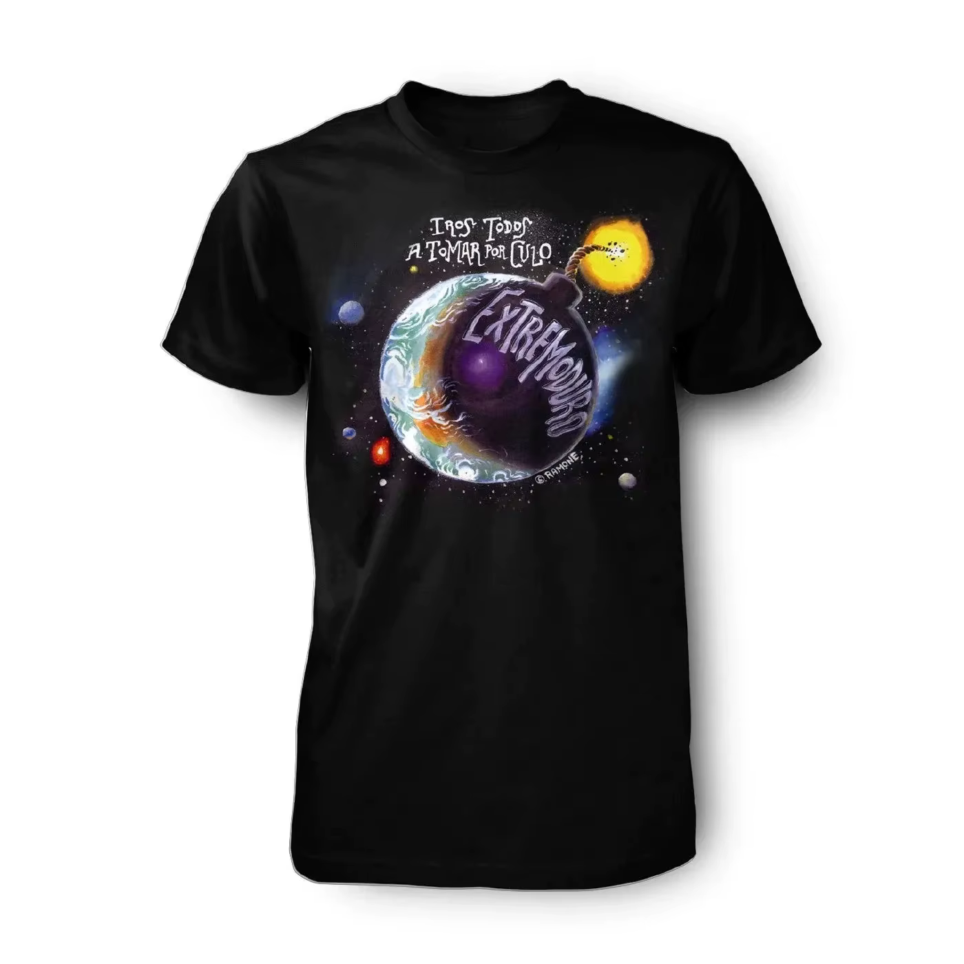 T-shirt imprimé avec affiche de groupe de rock Extremoduro