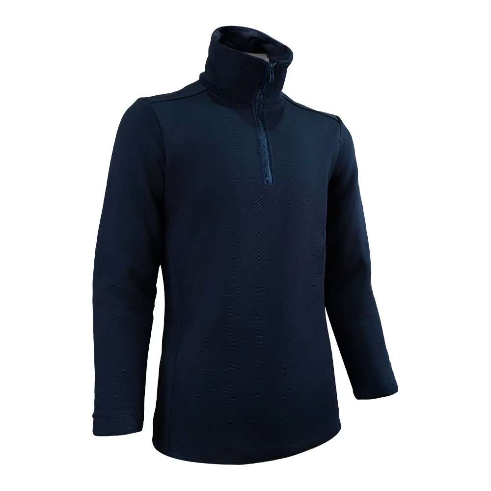 T-shirts zippés à manches longues bleu marine confortables