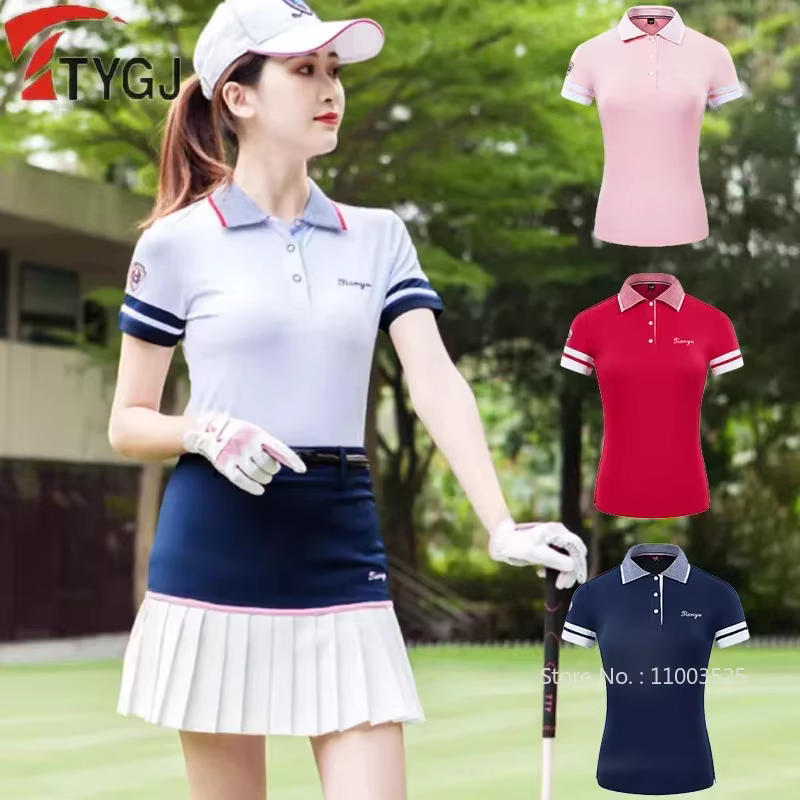 Ttygj chemise de Golf femmes été à manches courtes col rabattu polos dames respirant décontracté