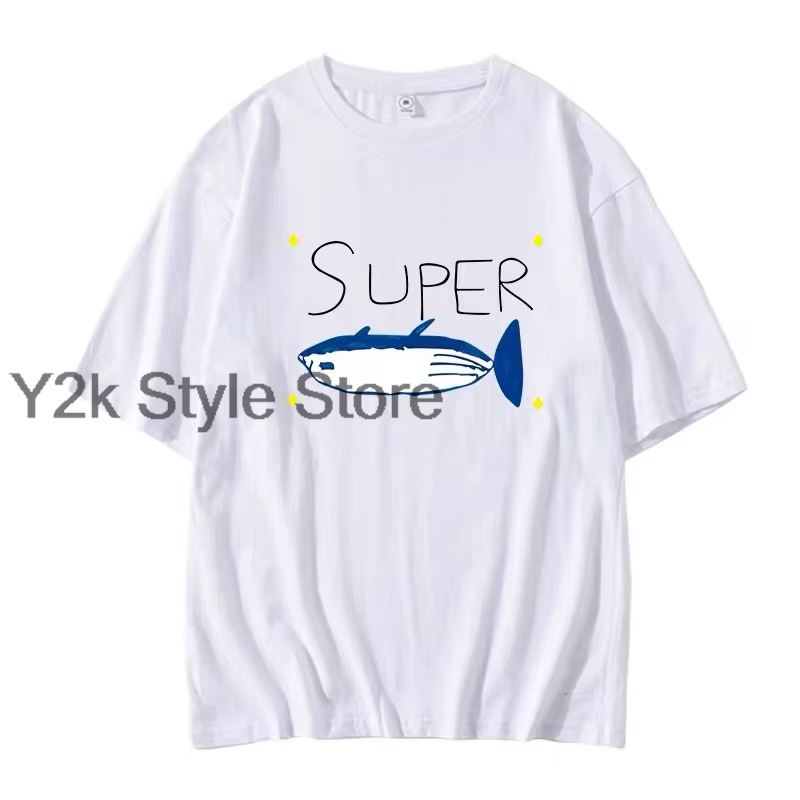 Drôle Jin Super thon poisson mignon t-shirts mode hommes et femmes vêtements Harajuku unisexe couverture en coton Y2K graphique t-shirts cadeau de jour