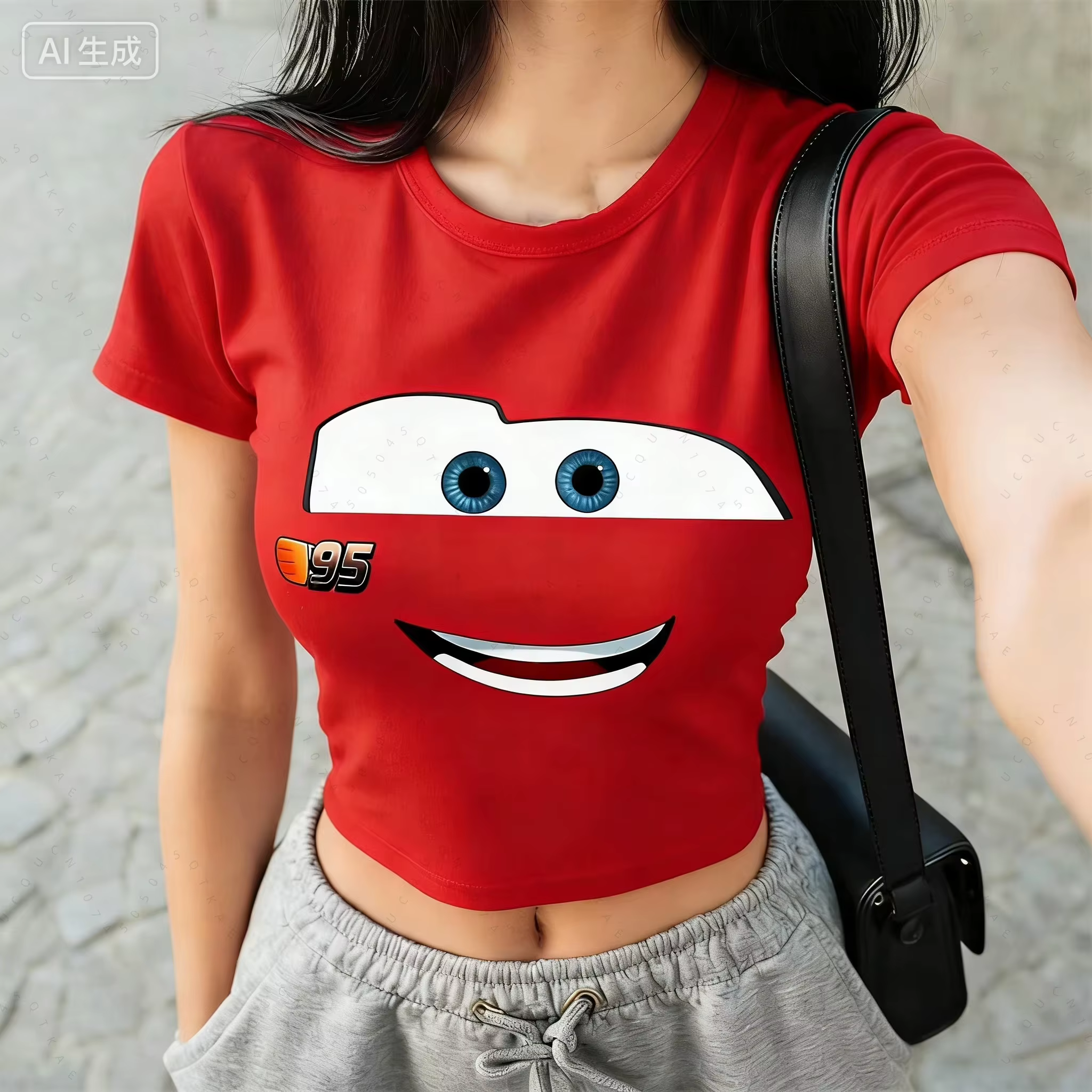 Nouveau T-shirt graphique McQueen Red Car assorti pour couples