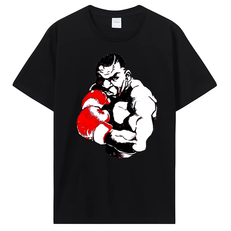 T-shirt de boxe rétro en coton pour hommes