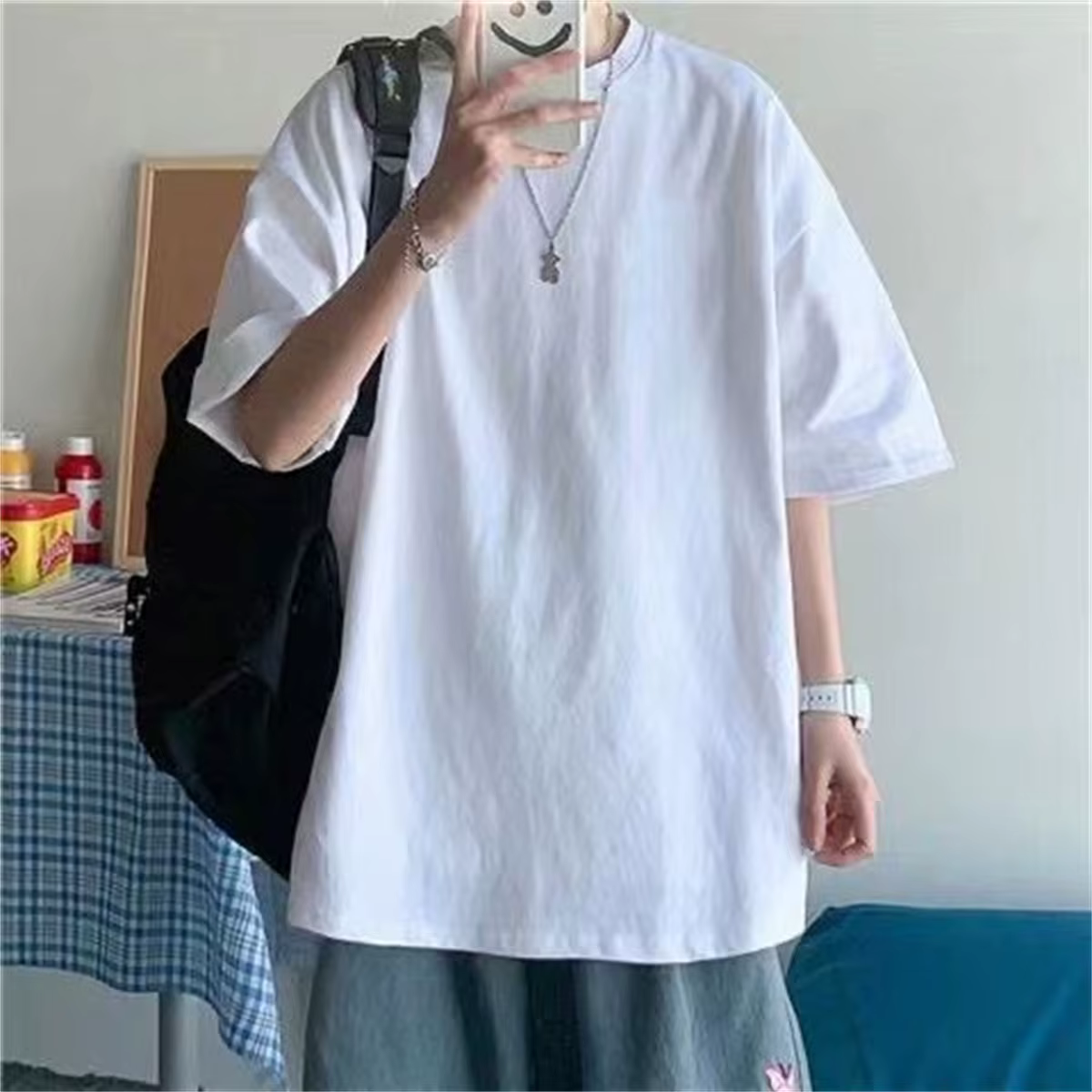 T-shirts en polyester uni pour hommes
