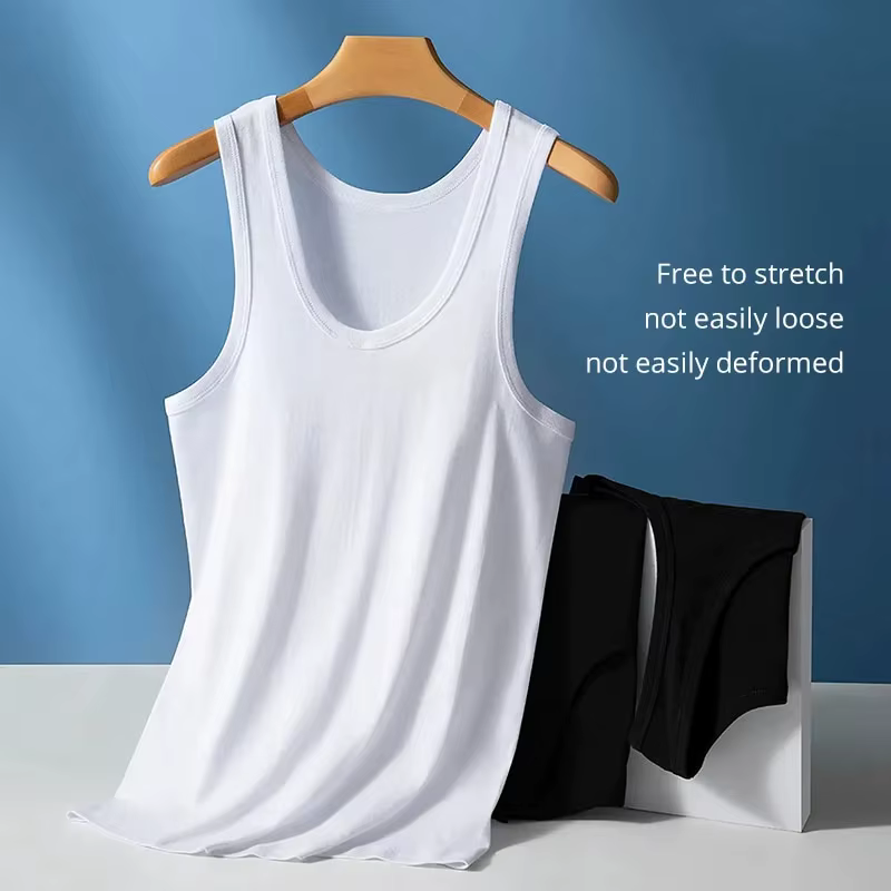 Gilet basique en coton pour hommes, couleur unie, Slim, exercice, T-shirt absorbant la sueur, fond confortable pour personnes d'âge moyen, 1/3 pièces