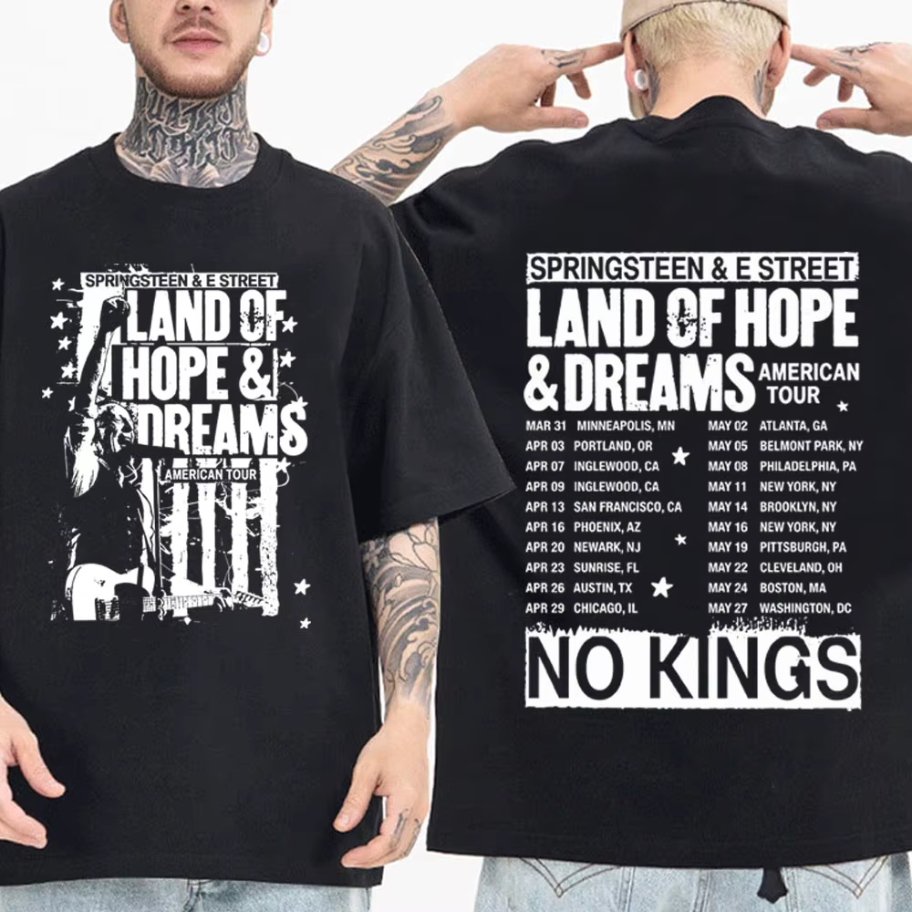 T-shirt Bruce Springsteen And E Street Tour 2026 pour homme et femme