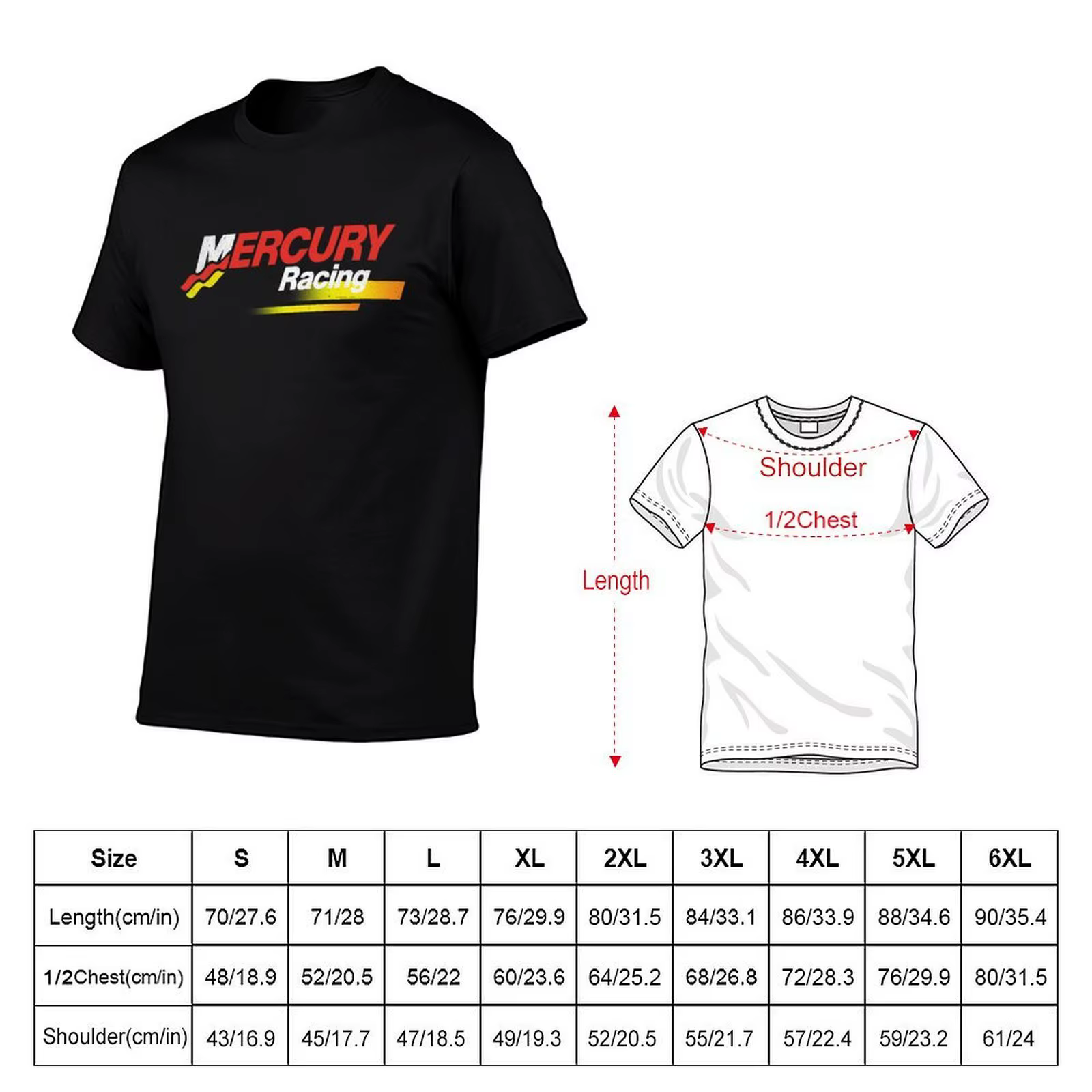 Mercury Racing T-Shirt homme t-shirts pour hommes décontracté anime T-Shirt