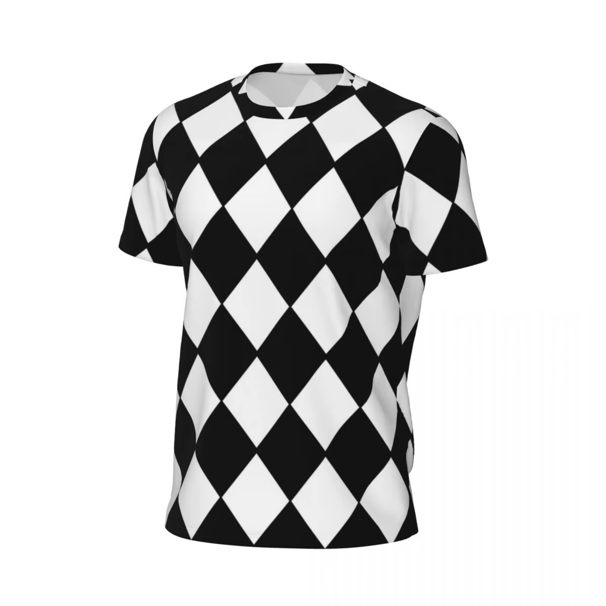 T-shirt imprimé à carreaux pour hommes