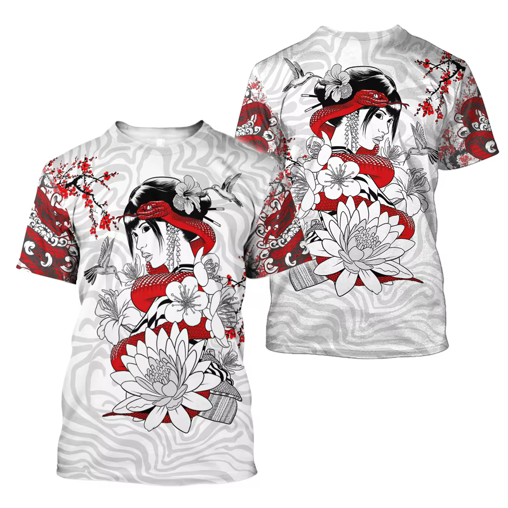Samouraï japonais 3D imprimé T-Shirts été hommes femmes décontracté mode surdimensionné à manches courtes t-shirt