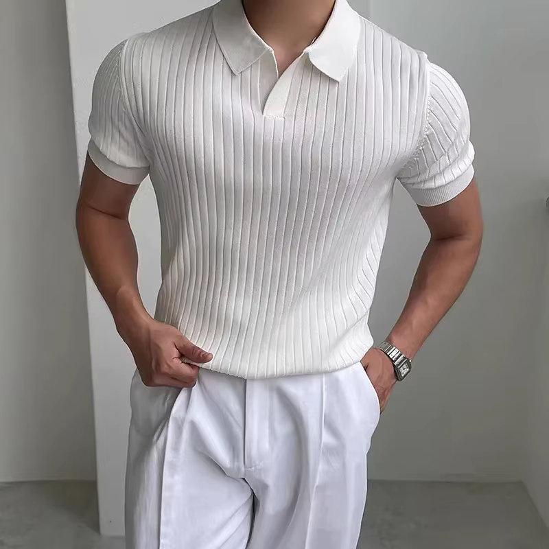 Polo de golf slim fit pour homme 2026 – T-shirt d'été sportif et décontracté à col ouvert