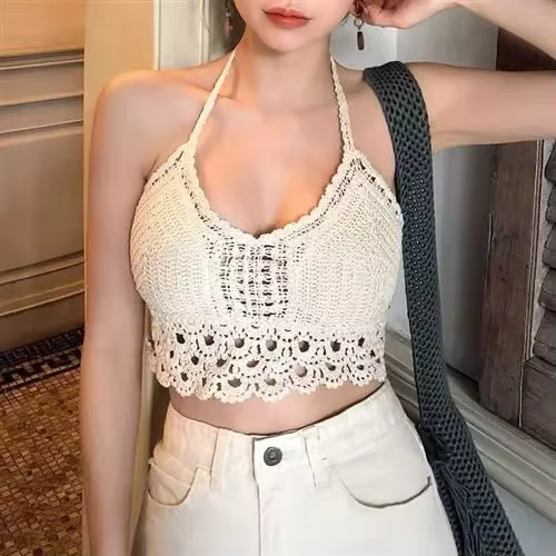 2026 haut court rétro sauvage creux Perspective gland Sexy Spaghetti sangle Tanke