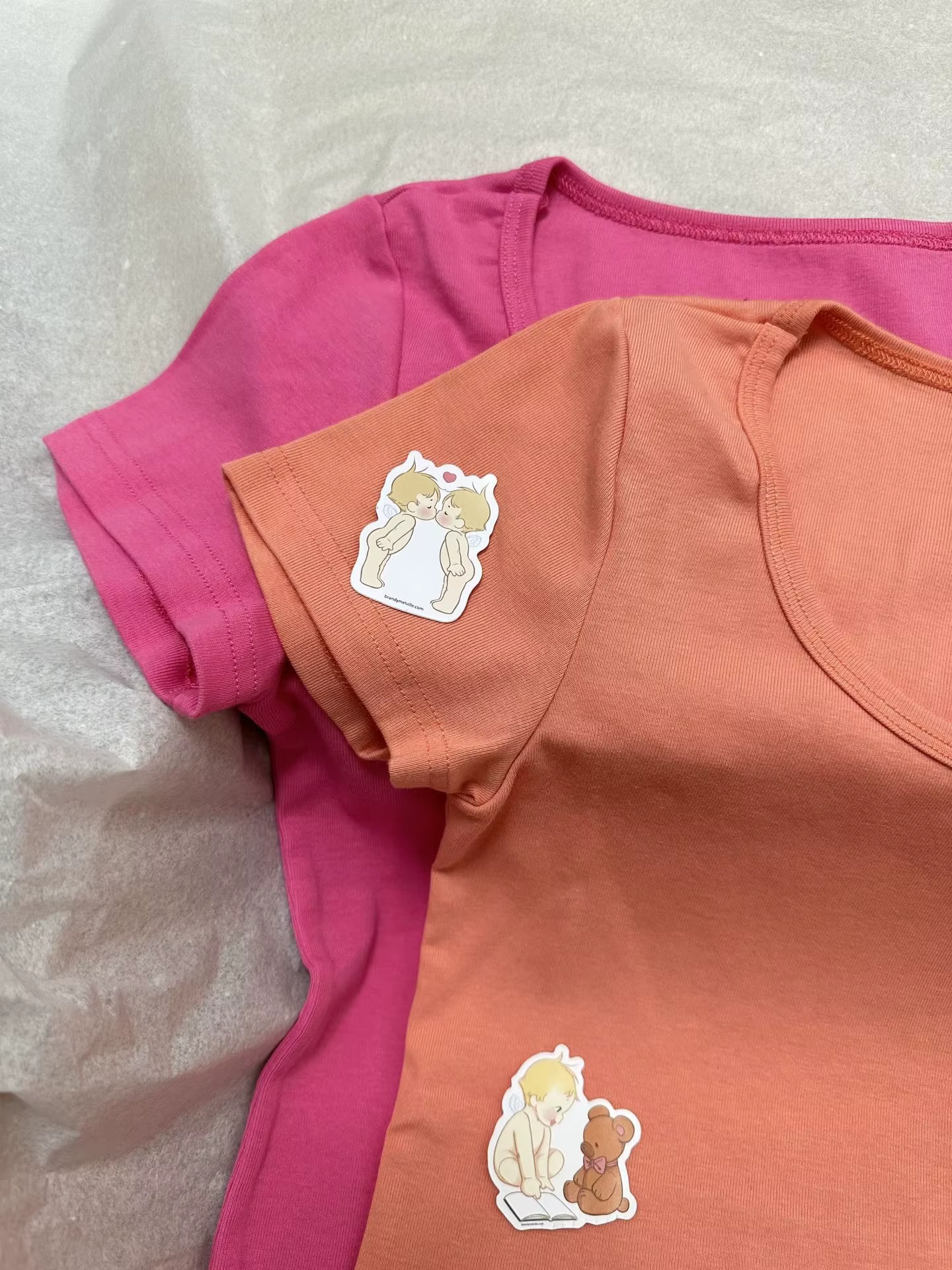 T-shirts slim orange pour femmes