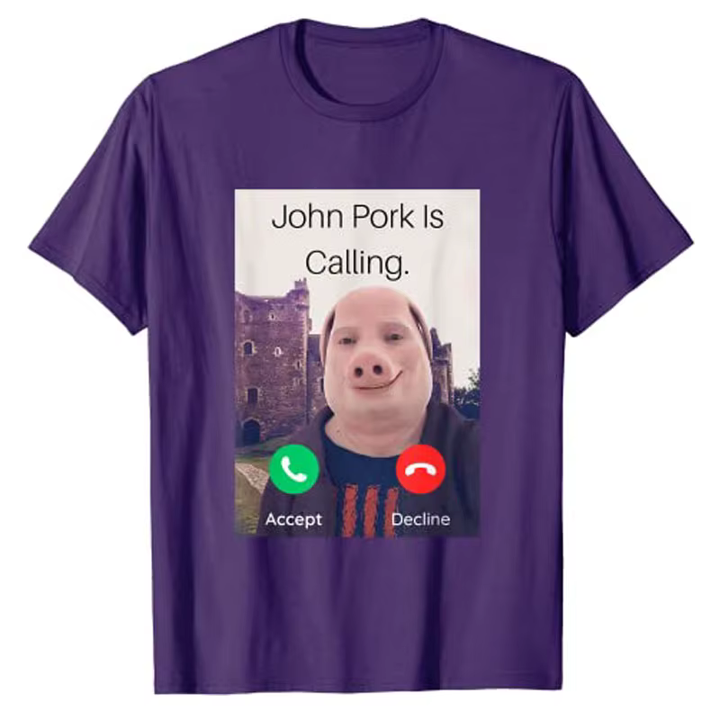John Pork Is Calling answer and Phone T-Shirt