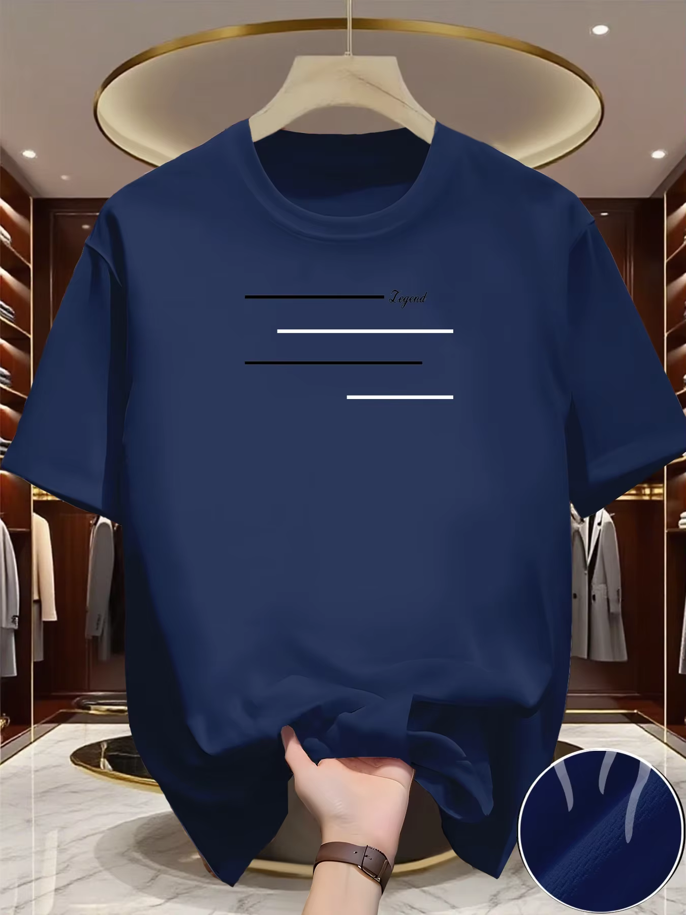 T-shirt de course à col rond pour homme