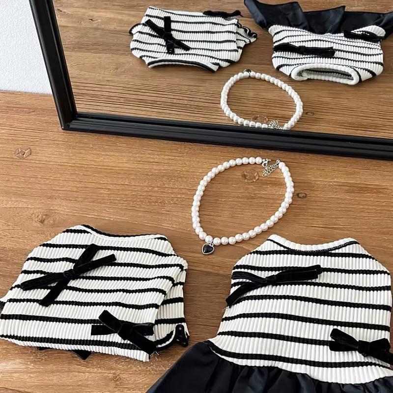 Gilet rayé pour chien, robe pour chien