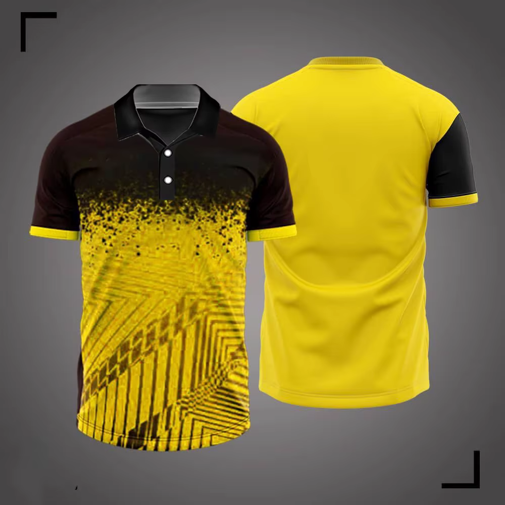 Polo à rayures dégradées imprimé en 3D pour homme – Vêtement respirant pour le sport et le golf