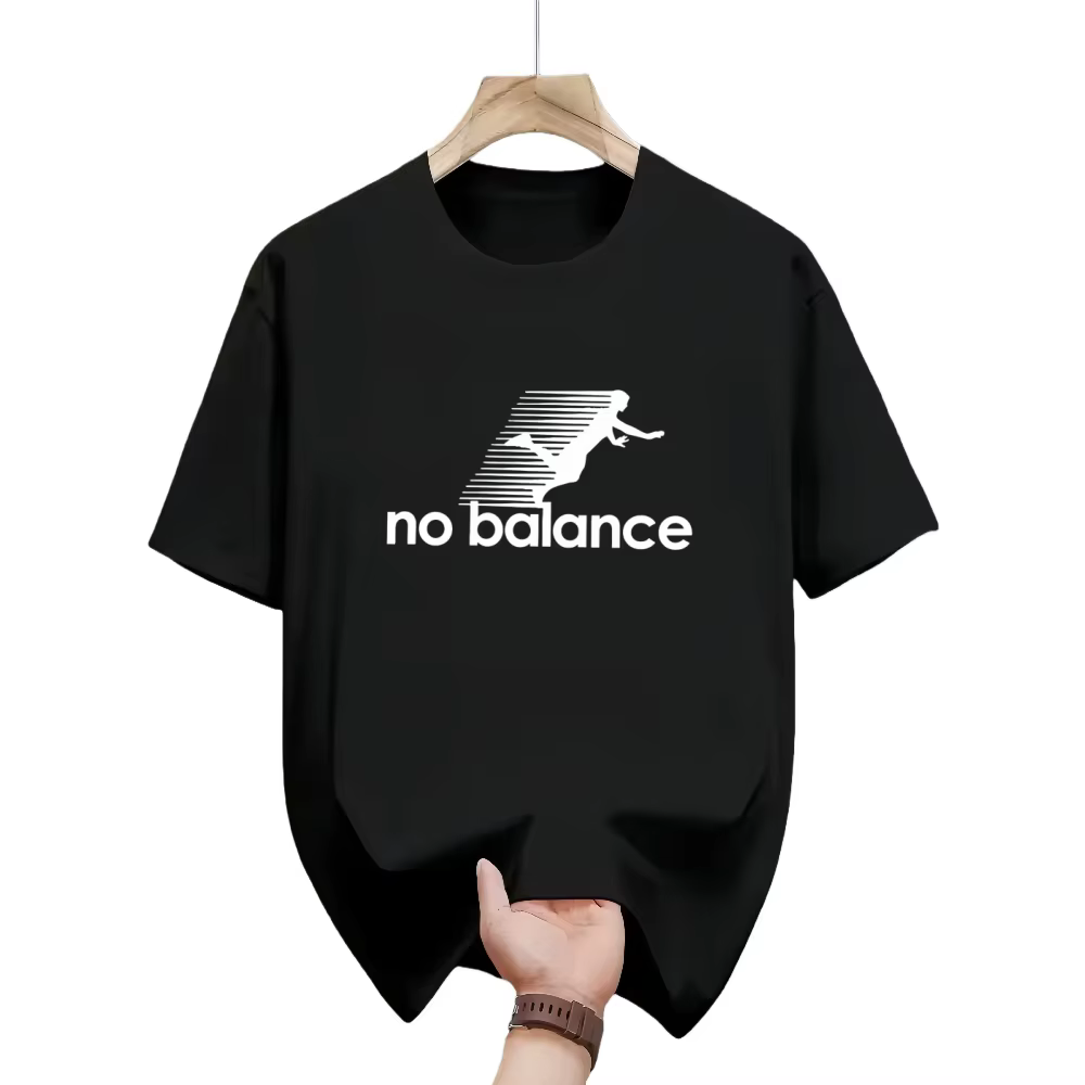 T-shirt surdimensionné humoristique « No Balance » pour homme – Tee-shirt décontracté à manches courtes pour le quotidien et un style urbain