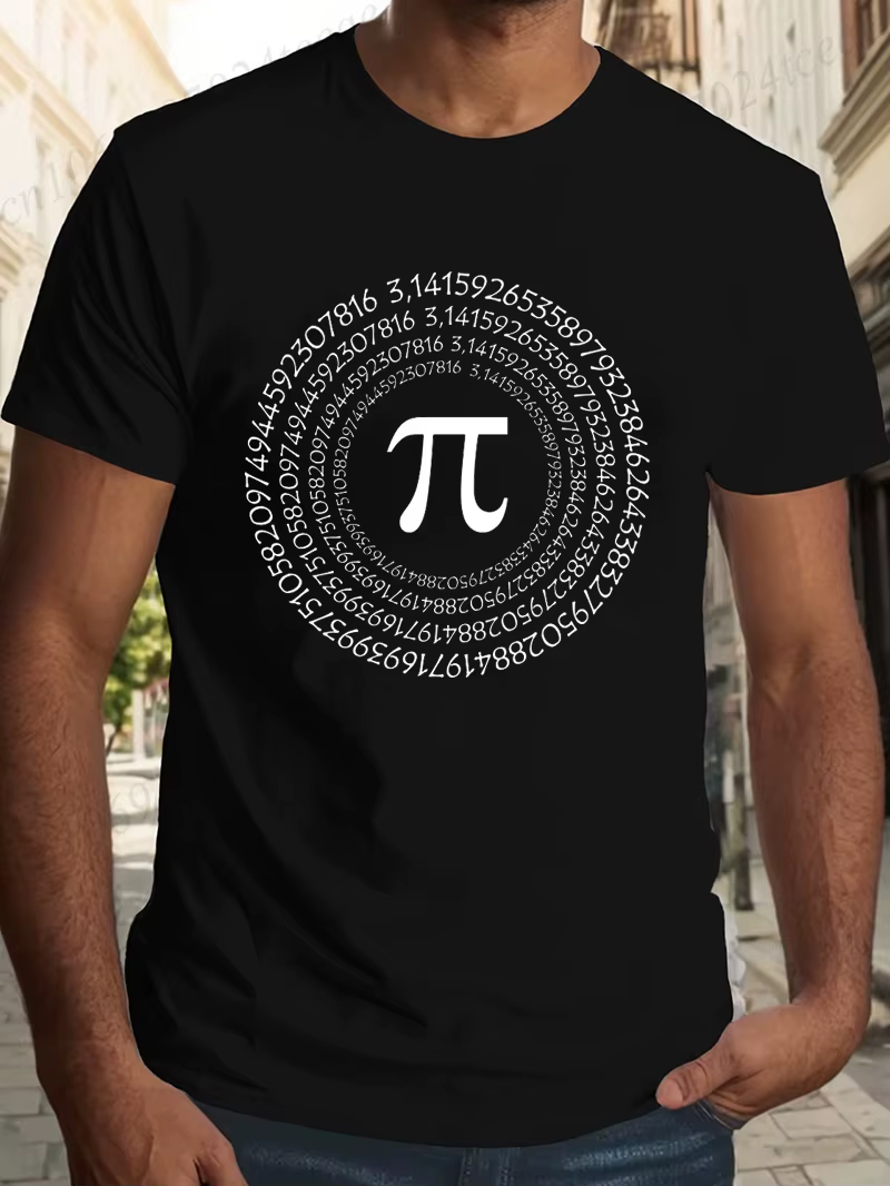 3.14 mathématiques imprimé hommes T-Shirt Pi symbole surdimensionné drôle graphique T-Shirts