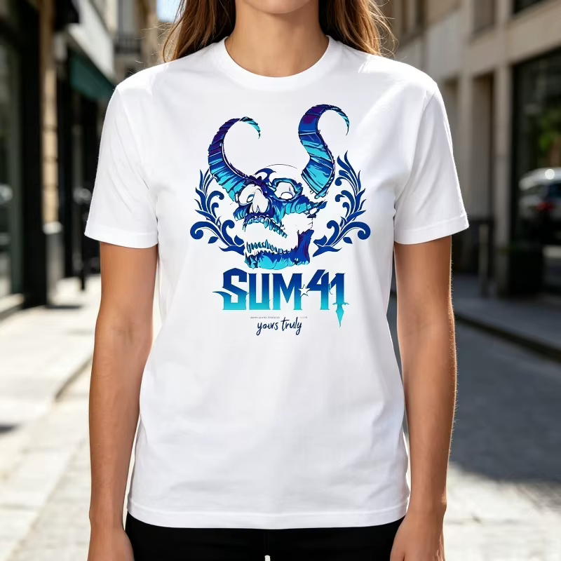 Sum 41 The Hell Song Graphic Tee Vintage Punk Rock Band T-Shirt décontracté à manches courtes Sum 41