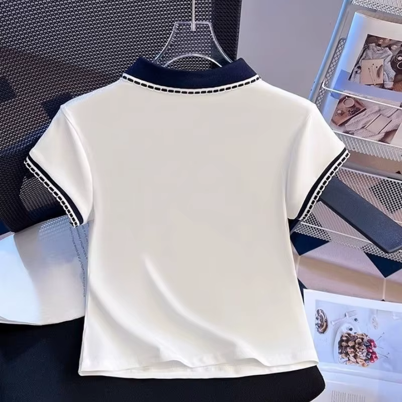T-shirt polo à manches courtes pour femme