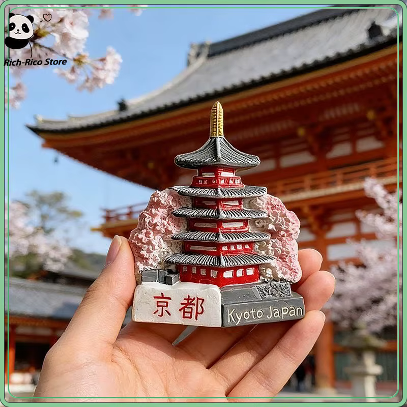 Tokyo Asakusa Temple 3D aimants pour réfrigérateur résine peinte souvenirs touristiques cadeaux Kyoto culturel créatif