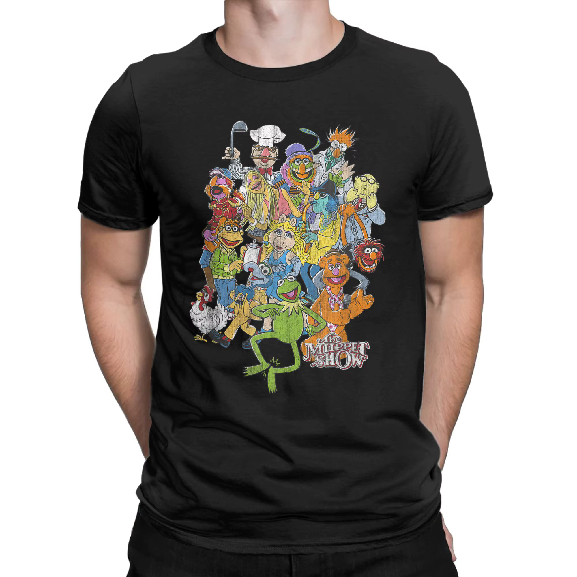 Streetwear t-shirt plage les Muppets personnages principaux en détresse tir de groupe à la mode Cool T-Shirts pour homme à manches courtes hauts