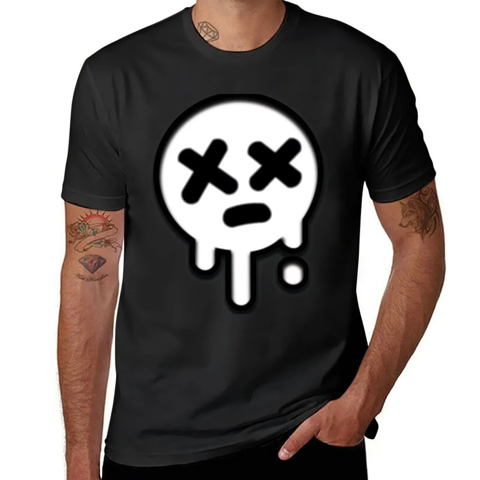 Vêtements esthétiques unis t-shirts pour hommes mauvais Logo aléatoire T-Shirt surdimensionné graphique